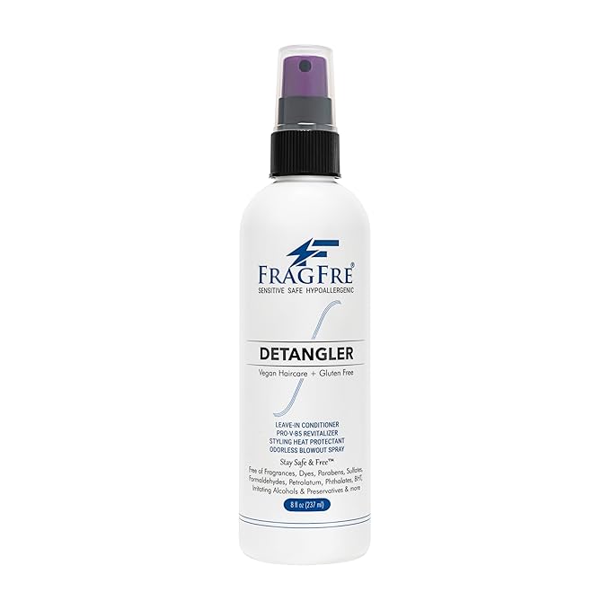 Hair Detangler Spray, 8 oz - Leave in Conditioner for Sensitive Skin and Scalp - Styling Heat Protectant Spray - Gluten Free Vegan Cruelty Free