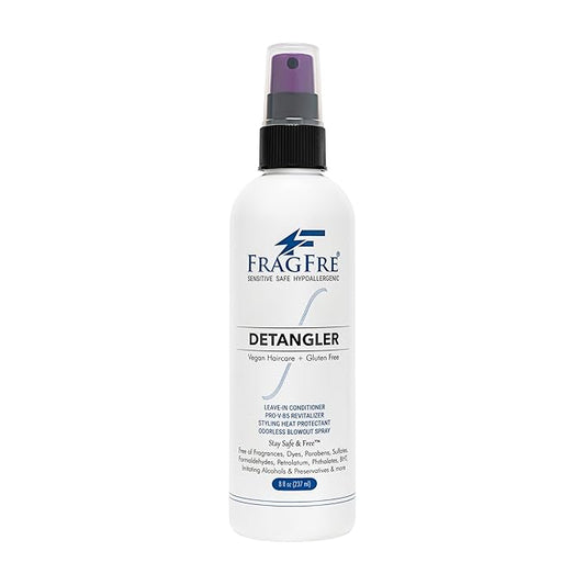 Hair Detangler Spray, 8 oz - Leave in Conditioner for Sensitive Skin and Scalp - Styling Heat Protectant Spray - Gluten Free Vegan Cruelty Free