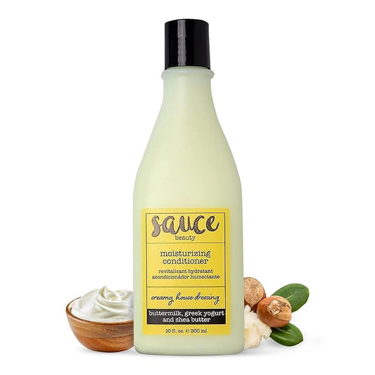 SAUCE BEAUTY Creamy House Dressing Hair Conditioner for Curly Hair, Fine to Medium Hair - Frizz Control Detangler (10 Fl Oz) | Moisturizing, with Shea Butter, Buttermilk, Greek Yogurt