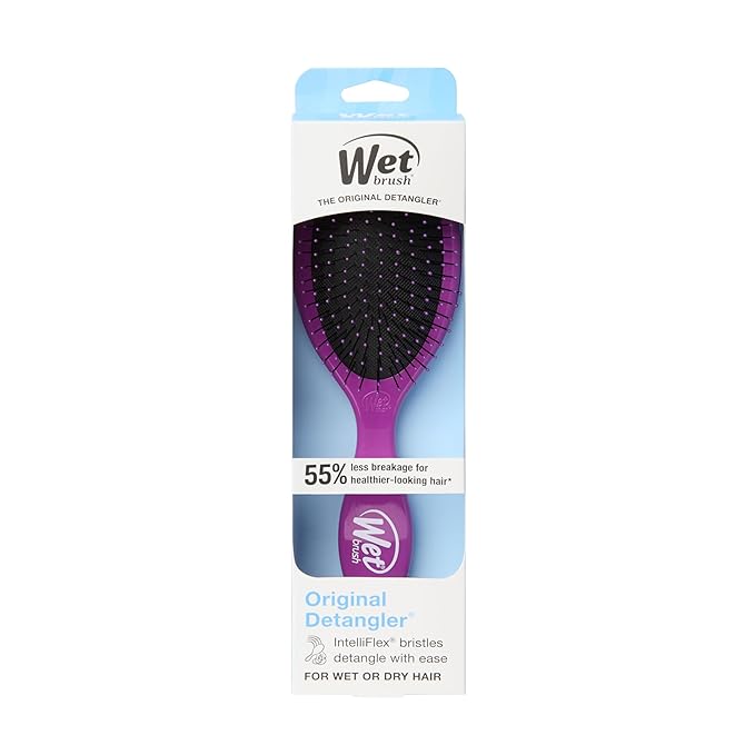 Wet Brush Original Detangling Hair Brush, Purple, Ultra-Soft IntelliFlex Bristles, Detangler Hairbrush Glides Through Tangles With Ease For All Hair Types, For Women, Men, Wet & Dry Hair