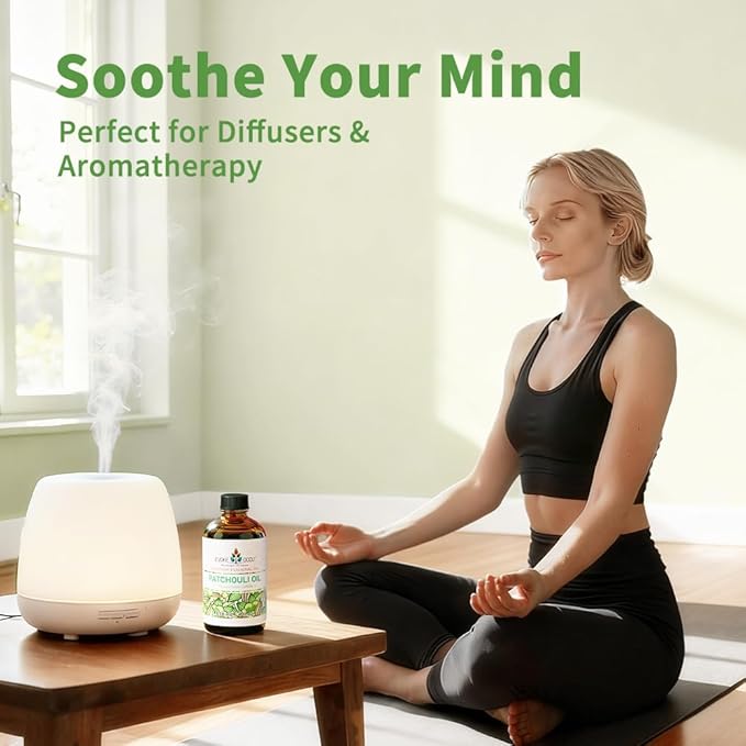 EVOKE OCCU Patchouli Essential Oil for Diffuser Skin Fragrance DIY Candle Soap Making - 4 FL Oz