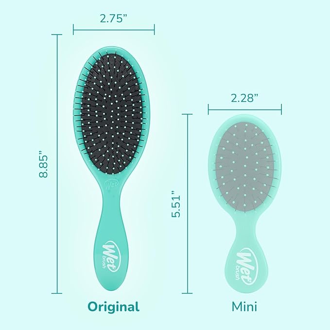 Wet Brush Original Detangler Hair Brush, Amazon Exclusive Aqua- Ultra-Soft IntelliFlex Bristles-Detangling Hairbrush Glides Through Tangles - All Hair Types (Wet & Dry Hair) - Women & Men (Pack of 2)