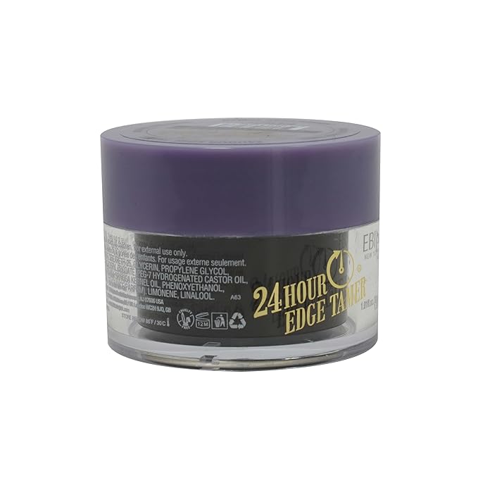 EBIN NEW YORK 24 Hour Edge Tamer Extreme Firm Hold 1.01Fl Oz Strong Edge Control Gel, No Flaking, Sleek Smooth Finish, Long Lasting, Argan & Castor Oil