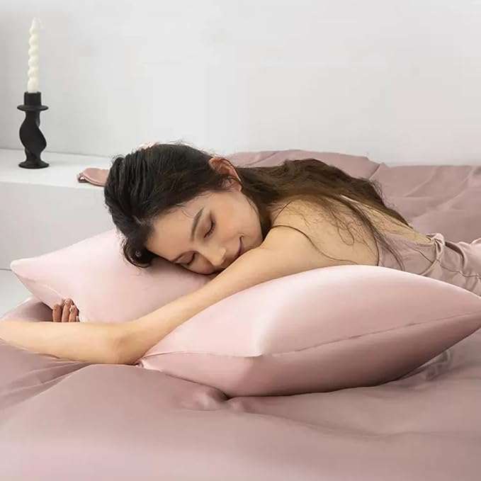 100% Mulberry Silk Pillow Cases King Size for Hair and Face Protection, Premium Hypoallergenic 22 Momme Silk Pillowcase Gift Set Made in USA, 1 Pack 20"x36" (King, Dusty Rose)