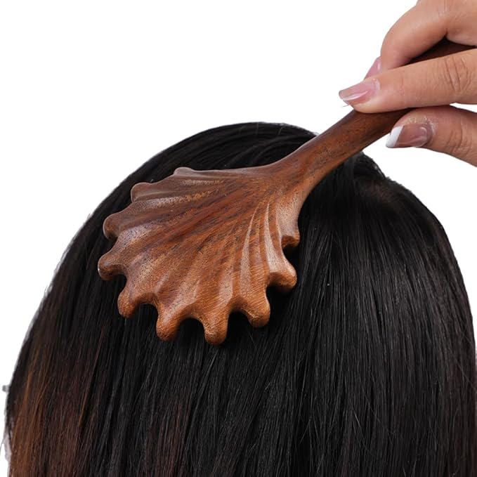 Handcrafted Wooden Scalp Massager - Scalp Scrubber for Hair Growth and Stress Relief, Made with Natural Wood, Scalp Brush Massager for Dandruff Reduction, Unique Gift for Mom, Dad & Self-Care Lovers