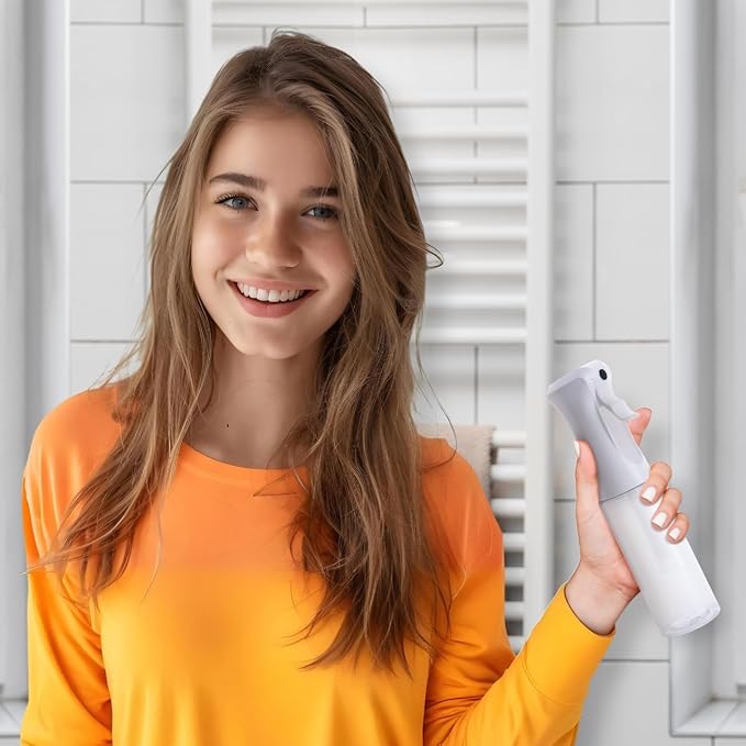 VIGOR PATH Continuous Spray Bottle – Fine Mist Mister Spray Bottle for Hair, Plants, Cleaning, Pets & Travel | Refillable Water Spray Bottles (200ml / 6.7oz) Clear