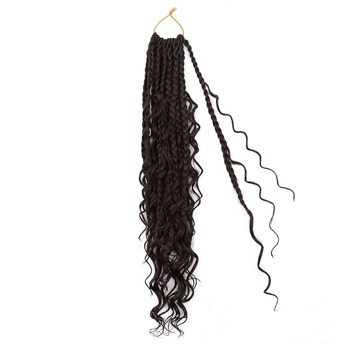 14 Inch Goddess Box Braids Crochet Hair for Black Women 8 Packs Crochet Box Braids Pre-looped Boho Box Braids Crochet Braids Synthetic Braiding Hair Extension #4