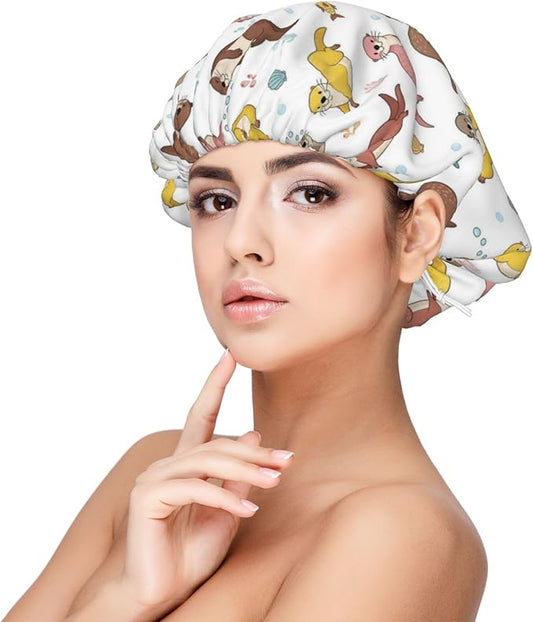 Silk Bonnet for Sleeping, Satin Hair Bonnets, Soft Elastic Band Silk Sleep Cap, Hair Wrap for Women