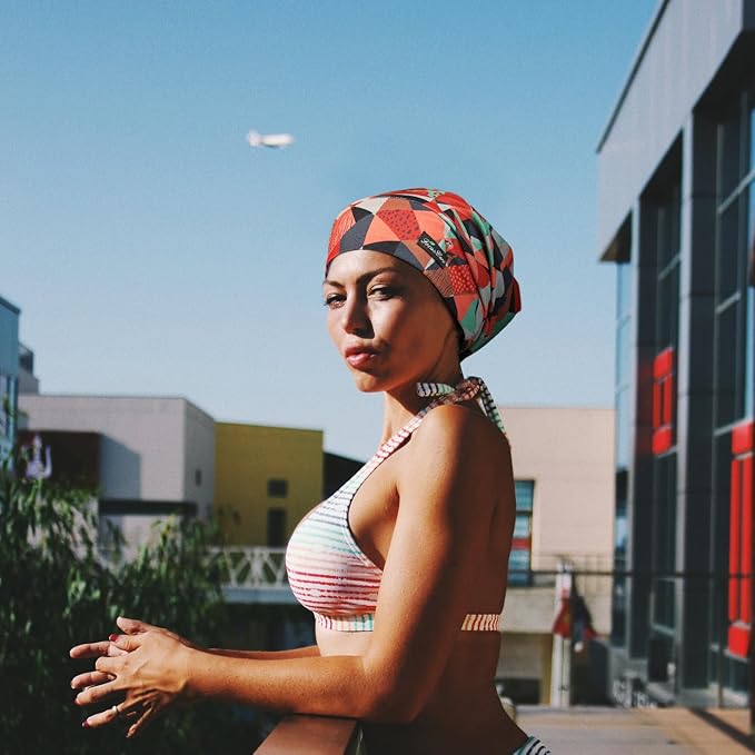 Adjustable Satin Lined Sleep Cap for Dreadlocks Curly Hair Large Head-Stay On Overnight