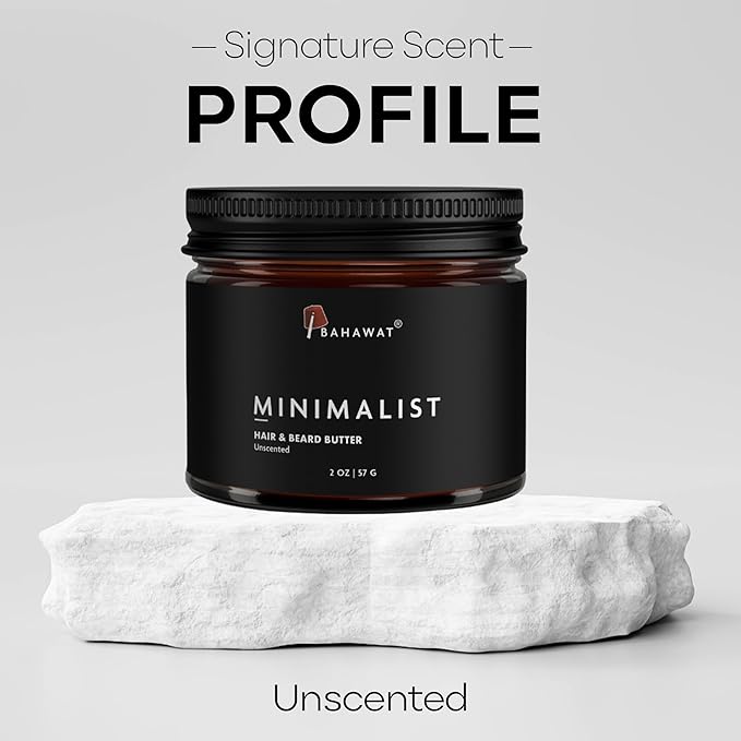 BAHAWAT Hair & Beard Butter for Men Leave-in Conditioner - Unscented - Strengthen & Soften – Made in USA - Natural Ingredients | The Best Beard Butter -2 oz