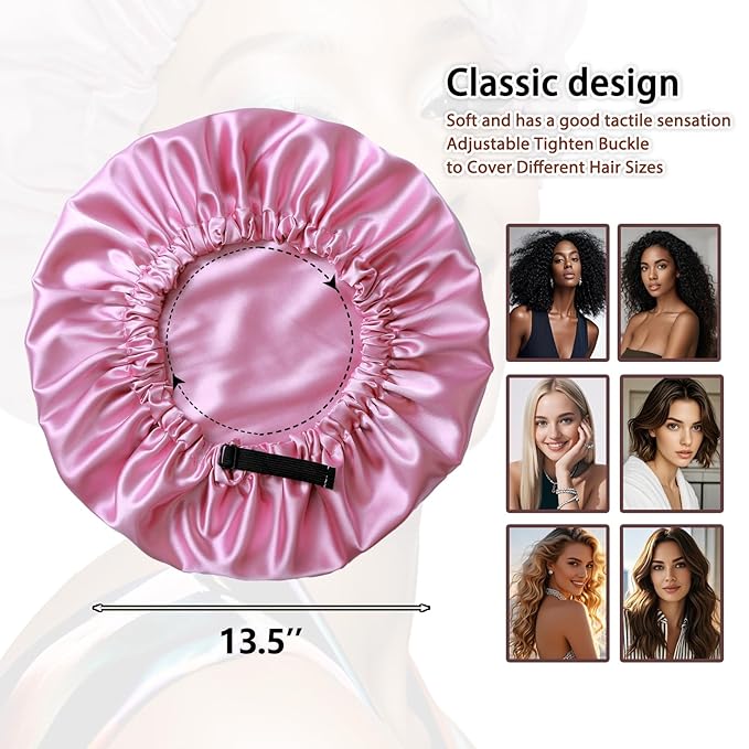 Silk Bonnet for Sleeping Women,Adjustable Satin Bonnet for Women Curly Natural Hair,Double Layer Anti Frizz Soft Sleep Cap.