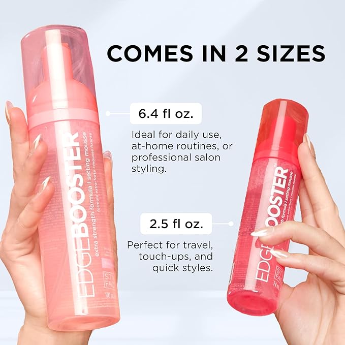 Style Factor EDGE BOOSTER Extra Strength Setting Mousse – Frizz Control, Extra Volume, and Conditioning – 6.4oz Orange Ruby Mousse for Curly Hair