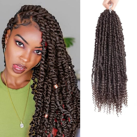 Passion Twist Hair - 8 Packs 24 Inch Passion Twist Crochet Hair For Black Women, Crochet Pretwisted Curly Hair Passion Twists Synthetic Braiding Hair Extensions(24 Inch 8 Packs, #4)