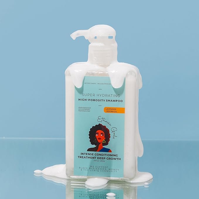 Ethnic Gals High Porosity Shampoo - Super Hydrating & Moisture-Locking Cleanse for Curly, Coily Hair with Aloe Vera & Argan Oil, 9.5 fl oz (280ml)