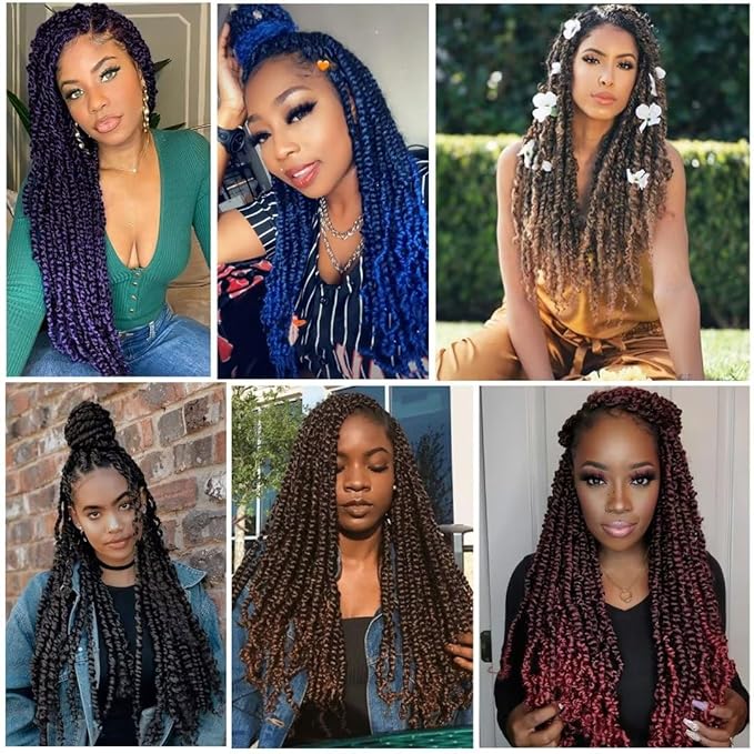 14inch Purple Water Wave Crochet Hair 6 Packs Ombre Passion Twists Crochet Hair for Butterfly Soft Locs Passion Twist Synthetic Crochet Hair Bohemian Locs Braiding Hair(14inch T1B/Purple#)