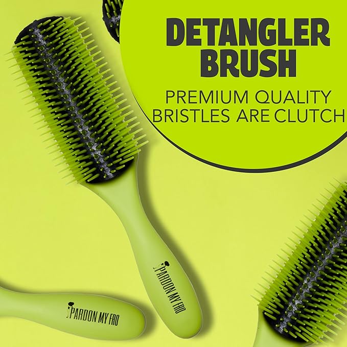 Pardon My Fro Detangler Brush - Effortless Detangling for Wet and Dry Hair - Lightweight Design for All Curly Hair Types