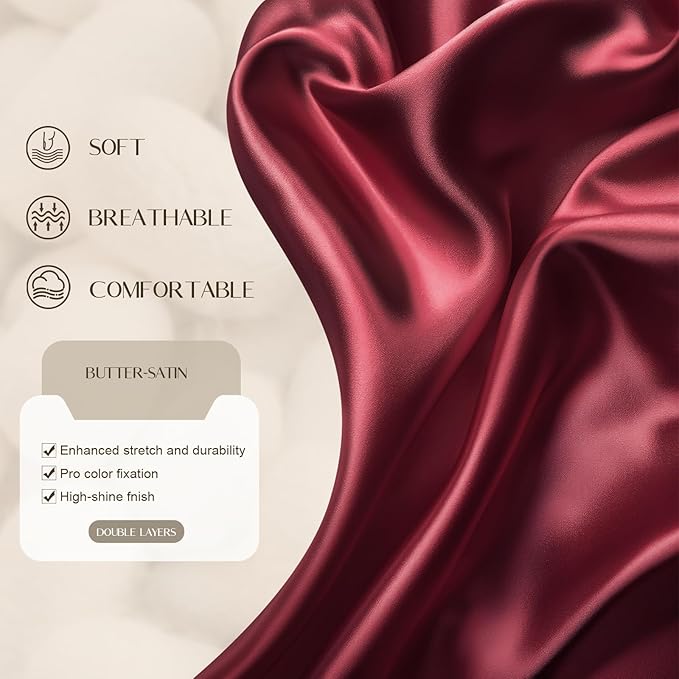 Satin Silk Bonnet for Men & Women, Double Layer Silk Sleep Bonnets, Soft Satin Lined Bonnet for Curly & Natural Hair