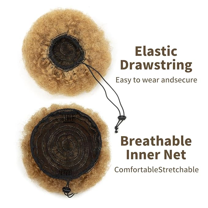 isheeny Medium Human Hair Ponytail Extension For Girls Ages 5-8, Natural Human Hair Drawstring Ponytail Hair Extensions For Little Girls, Curly Hairpiece, Soft, And Durable For Repeated Use