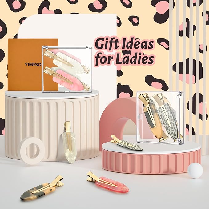 8 Pcs No bend Hair Clips No Crease Makeup Hair Clip Duckbill Clip No Dent Creaseless Alligator Hair Barrettes for Salon Hairstyle Women Girls Makeup Accessories Cellulose Acetate (PinkWhite)