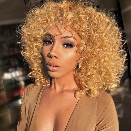 Vomella GoGo Curl Crochet Hair 8 Packs Water Wave 10 Inch Blonde Curly Crochet Hair for Women Short Beach Curl Synthetic Deep Twist Hair Extensions(27#)