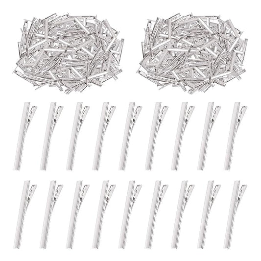 Swpeet 200Pcs 2.6inch - 6.5cm Alligator Hair Clips Kit, Perfect for Metal Duck Bill Hair Clips Flat Top Single Prong Hairpins for Hair Styling DIY Accessories