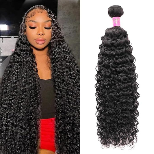 28 Inch Bundles Human Hair Water Wave 12A Grade Deep Curly Bundles Human Hair 100% Unprocessed Brazilian Virgin Sew In Bundles Natural Black