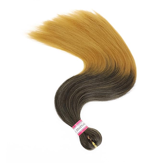 Dorsanee Ombre Honey Blonde Braiding Hair Pre Stretched 20 Inch 8 Packs Braiding Hair Extensions for Crochet Box Braids Twists Locs Hair Itch Free Soft Yaki Texture Hot Water Setting (20inch,#1B/27)