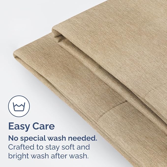 King Pillow Cases Set of 4 - Ultra Soft Hotel Quality Pillowcase Covers - Comfy, Cozy & Wrinkle Free - Shrinkage and Fade Resistant - Machine Washable Pillow Protectors - 4 Piece Set - Heathered Tan