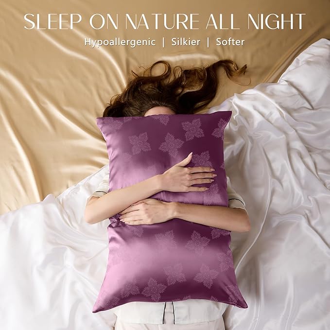 ZIMASILK 100% Pure Mulberry Silk Pillowcase for Hair and Skin Health, Soft and Smooth, Both Sides Premium Grade 6A Silk, 600 Thread Count, with Hidden Zipper, 1pc (Standard 20"x26", Dark Mauve)