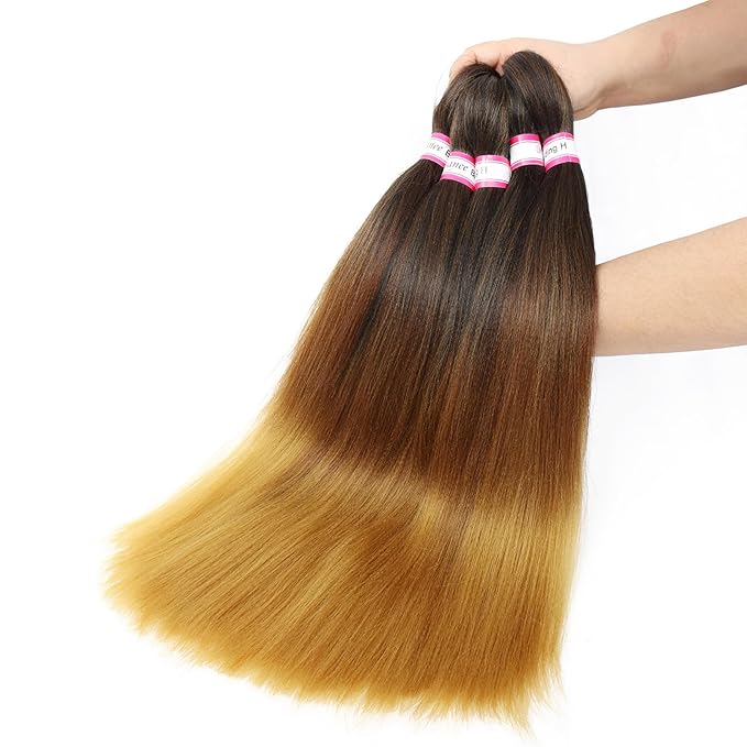 Dorsanee Braiding Hair Pre Stretched 22 Inch 8 Packs Black to Brown Ombre Braiding Hair Extensions for Crochet Box Braids Twists Locs Hair Soft Yaki Texture Hot Water Setting (22inch,#1B/30/27)