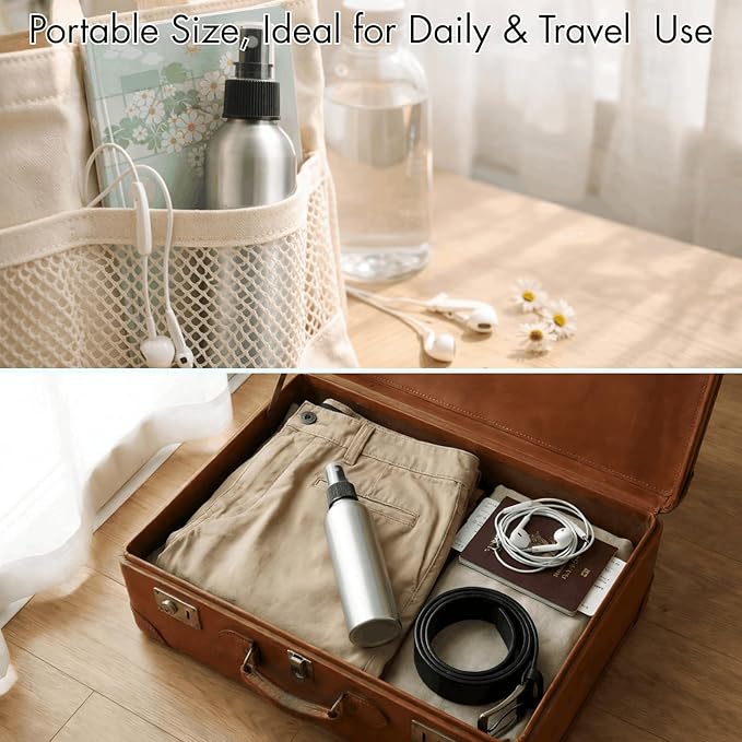 Youeon 9 Pack 8 Oz Aluminum Fine Mist Spray Bottles, Refillable & Leak-Proof Metal Empty Spray Bottle Set for Travel, Perfume, Toner, Essential Oils & Hair-Body Care