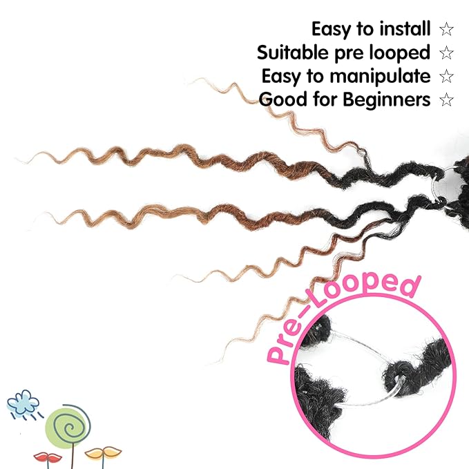 Fulcrum Goddess Locs Crochet Hair 12 Inch, 8 Packs New Faux Locs Crochet Hair for Black Women, Crochet locs with Curly Ends (12Inch (Pack of 8), 1B/30/27#)