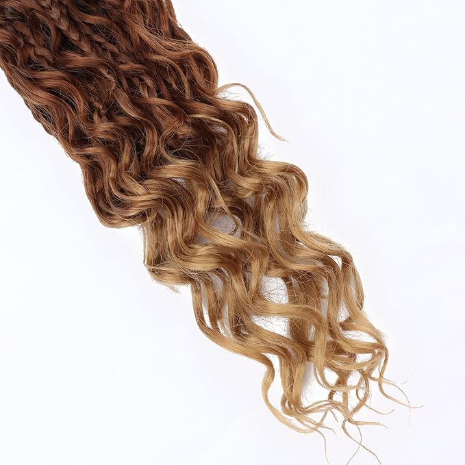 14 Inch Goddess Box Braids Crochet Hair for Black Women 8 Packs Crochet Box Braids Pre-looped Boho Box Braids Crochet Braids Synthetic Braiding Hair Extension 1b/30/27