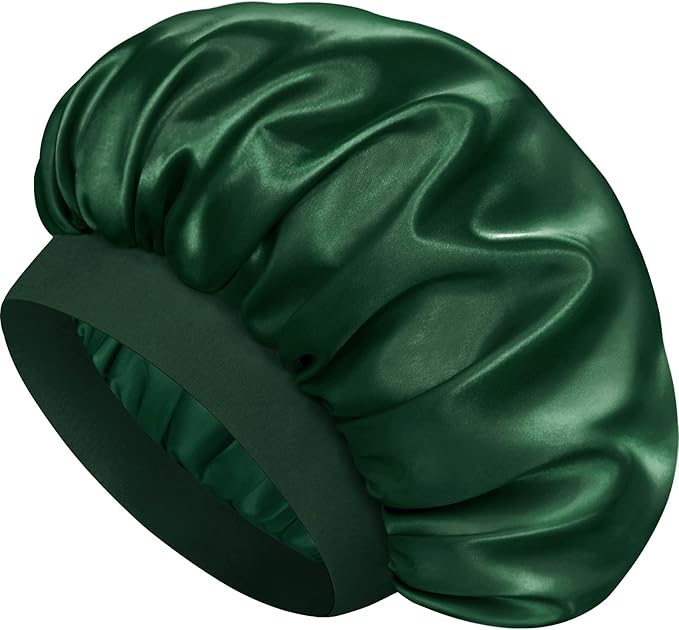Satin Silk Bonnet for Sleeping, Double Layer Silk Sleep Cap for Men & Women, Soft Satin Lined Bonnet for Curly Hair