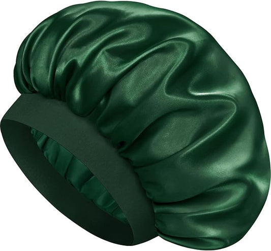 Satin Silk Bonnet for Sleeping, Double Layer Silk Sleep Cap for Men & Women, Soft Satin Lined Bonnet for Curly Hair