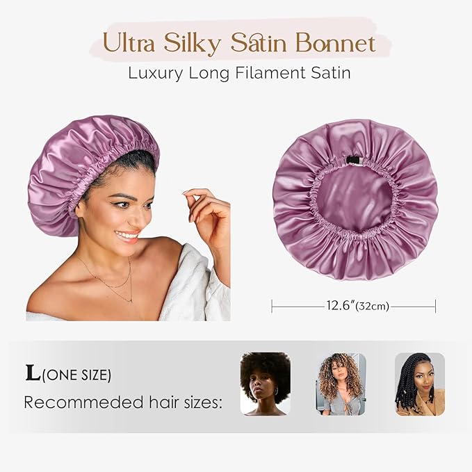YANIBEST Silk Bonnet Satin Bonnet for Sleeping Women Men, Adjustable Double Layer Hair Bonnet for Curly Braids Reduce Frizz
