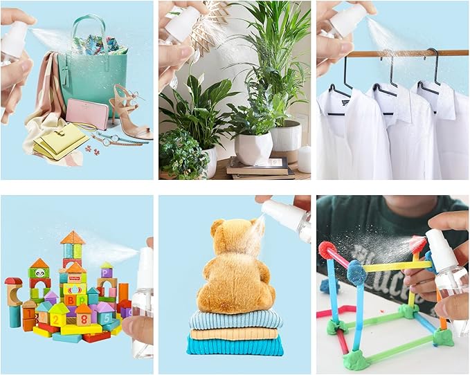 APACALI 60PCS 1 Oz Spray Bottle Mini Mist Sprayer Clear Fine Small Spray Bottle Empty Travel Spray Bottles Reusable Liquid Containers Water Spray Bottle for Perfume, Plant(30ml)