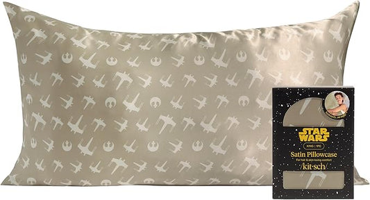 Kitsch x Star Wars Rebel Alliance Satin Pillowcase | Satin Pillowcase with Zipper, Better Than Silk Pillowcase | Frizz-Reducing Pillow Case for Hair & Skin Care, Cooling & Breathable - King