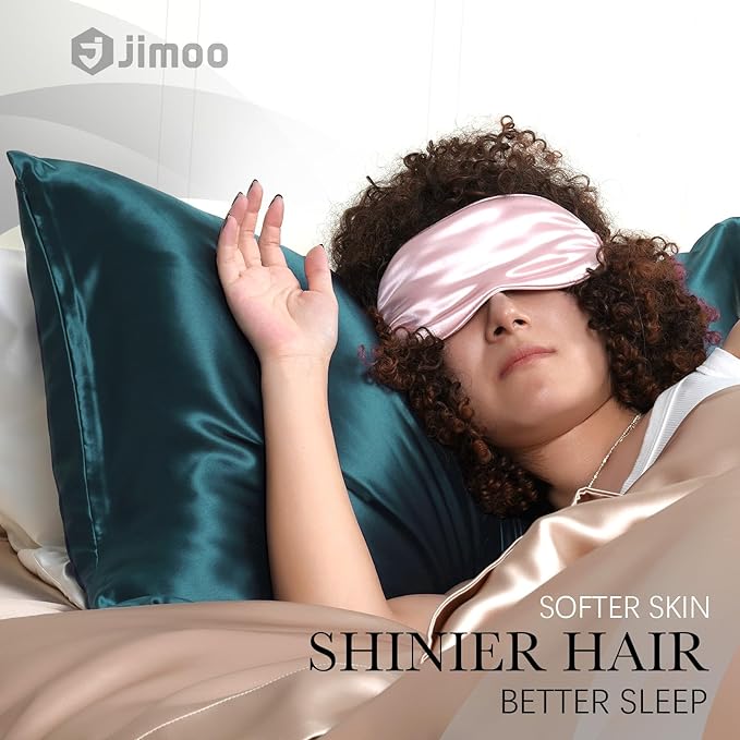 100% Mulberry Silk Pillowcase for Hair and Skin, 22 Momme Pure Natural Silk Pillow Case Both Sided with Zipper, Pillow Cover for Women Mom Men (Fog Blue, King 20''×36'', 1 Pack)