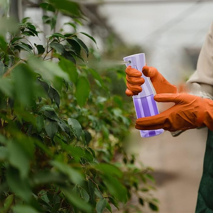 Spray Bottle for Hair (6.8OZ /200ML) Continuous Ultra Fine Mist Sprayer for Hair, Salons, Barber, Plants, Skin Care, Cleaning 1 Pack CLEAR PURPLE