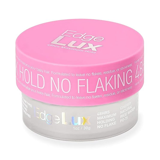 Edge Lux Cherry Edge Control Gel with Castor Oil, Keratin, Biotin, and Olive Oil - 48 Hour Maximum Hold, Non-Flaking, Non-Greasy, Scented, Conditioning Styling Gel for All Hair Types, 1 Ounce