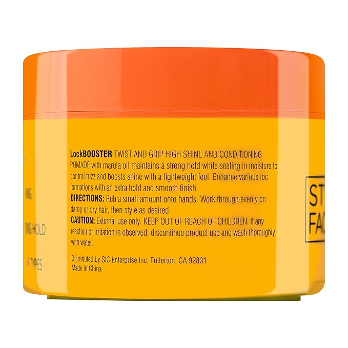 Style Factor Lock BOOSTER Twist & Grip Braid Gel (5 Oz.) with Marula Oil — Strong Hold, Flake-Free, Frizz-Free Hair Braiding Gel for Defined & Long-Lasting Twists, Locs & Braids