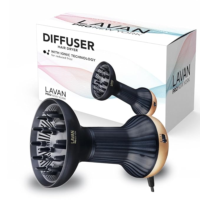 Diffuser Hair Dryer for Curly Hair – Ionic Technology Hair Dryer with Adjustable Heat & Speed Settings for Frizz-Free, Defined Curls, Lightweight Hair Dryer, Wavy And Curly Hair