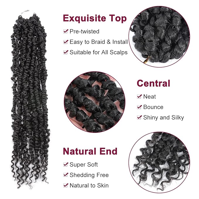 Passion Twist Hair - 8 Packs 24 Inch Passion Twist Crochet Hair For Black Women, Crochet Pretwisted Curly Hair Passion Twists Synthetic Braiding Hair Extensions(24 Inch 8 Packs, #2)