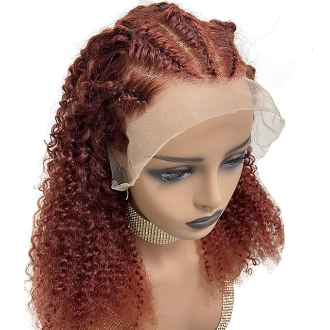 200% Density Reddish Brown Deep Wave Lace Front Wigs Human Hair 13x4 HD Transparent Curly Human Hair Wig Pre Plucked 13X4 Ginger Brown Wig Human Hair Glueless Colored Wigs With Baby Hair 18inch
