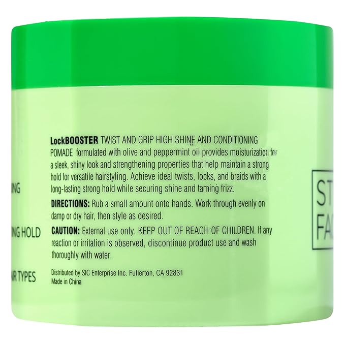 Style Factor Lock BOOSTER Twist & Grip Braid Gel (10.1 Oz.) with Olive and Peppermint Oil — Strong Hold, Flake-Free, Frizz-Free Hair Braiding Gel for Defined & Long-Lasting Twists, Locs & Braids