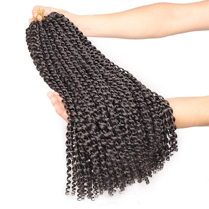 Leeven 18 Inch Passion Twist Crochet Braids Hair for Butterfly Locs 7Pcs Synthetic Water Wave Passion Twists Crochet Braiding Hair for Women 2#