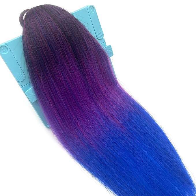 Ombre Braiding Hair Pre Stretched 1b Pink Blue Braids Hair Extensions for Braiding Hypoallergenic Knotless Synthetic Pre Sectioned Braiding Hair Bundles Weave 26 Inch 6 Packs