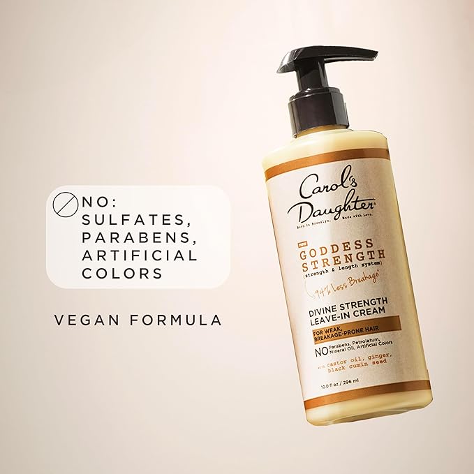 Carol's Daughter Goddess Strength Leave In Conditioner Cream, 10 Fl Oz - Strengthening and Moisturizing for Wavy, Curly Hair