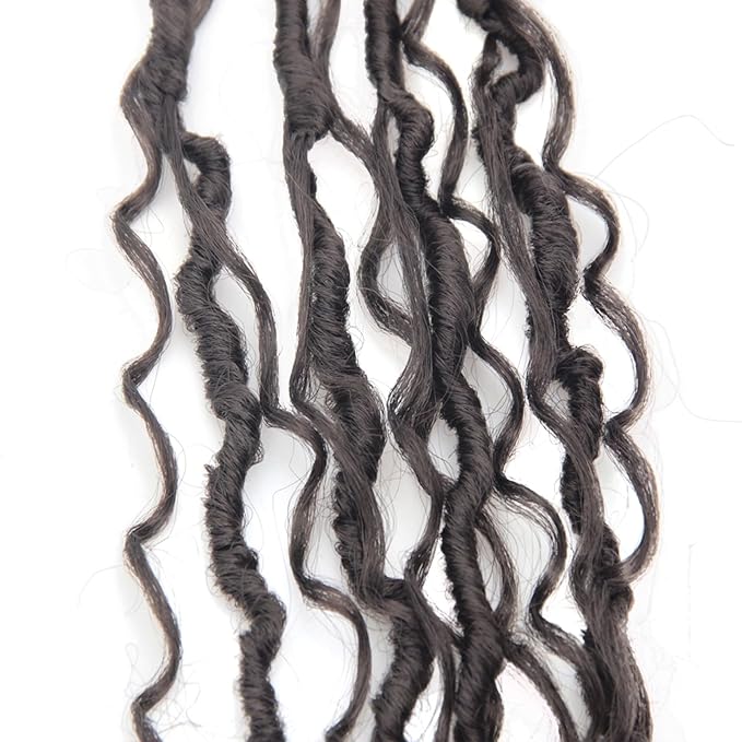8Packs Goddess Locs Crochet Hair 18Inch Boho Faux Locs,Crochet Loc With Curly Ends River Hippie Bohemian Loc Crochet Hair for Black Women(4#, 18inch(Pack of 8))